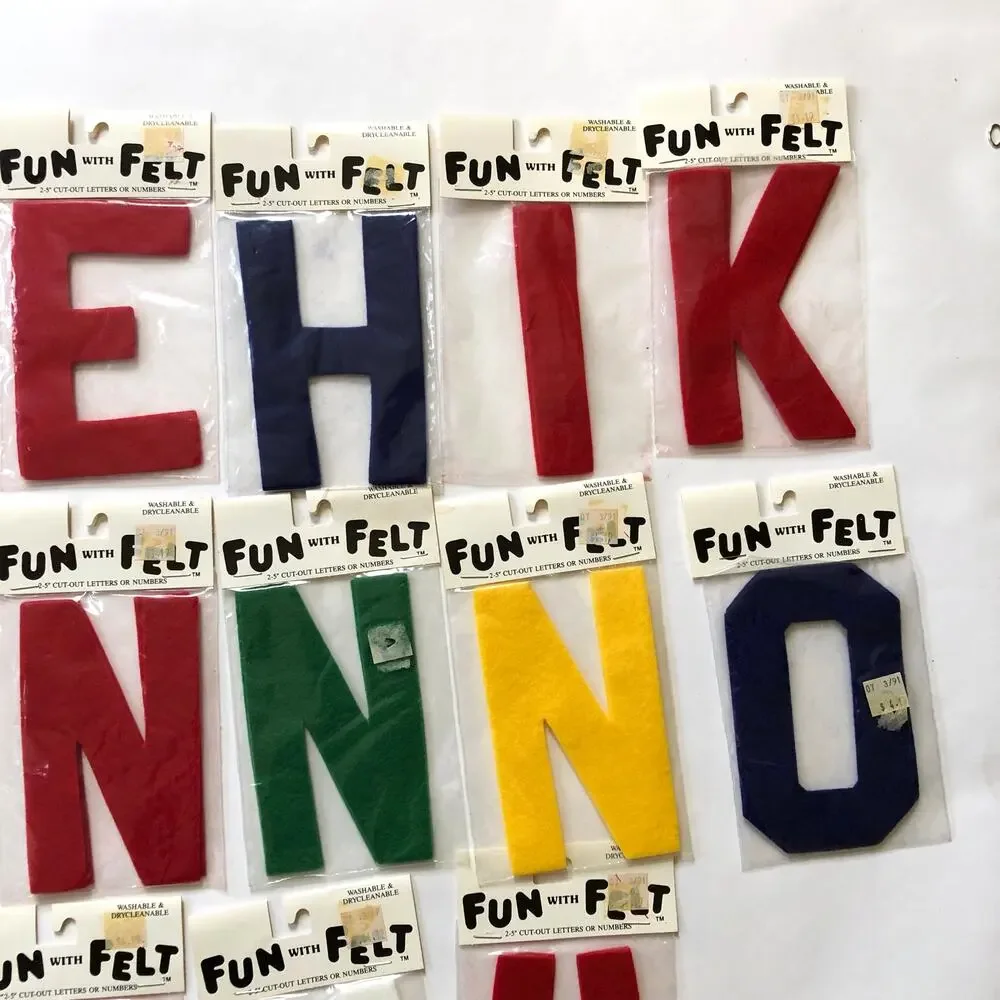 Felt Letters 19 2-packs 5 Inch Craft Sew On Patch Black Name Sports A D E H M T